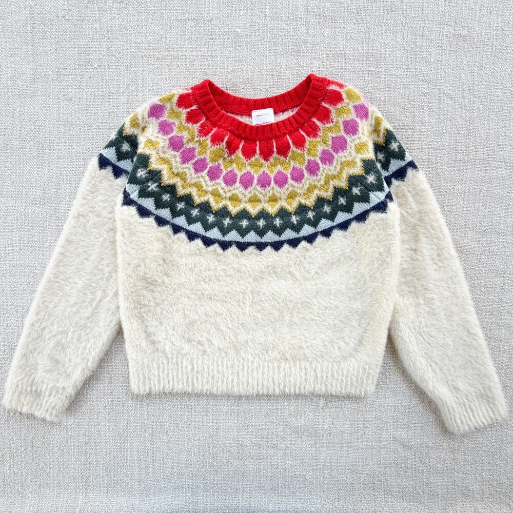 Hanna Andersson Festive Fair Isle Pullover Sweater VGUC 6/7